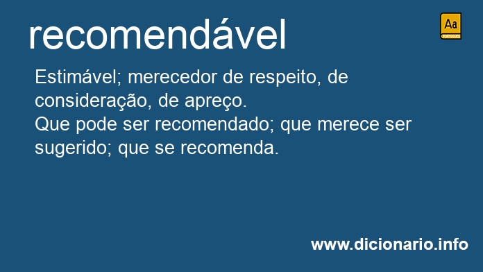 Significado de recomendvel