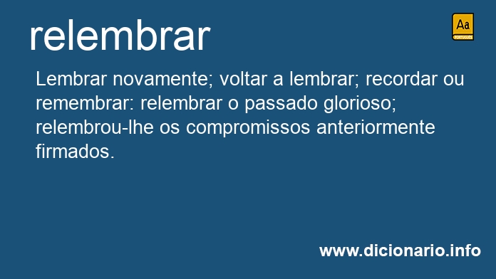 Significado de relembrai