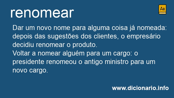 Significado de renomeai