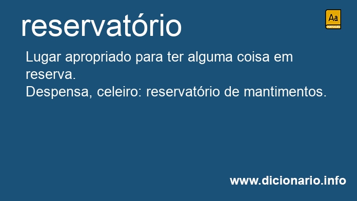 Significado de reservatrios