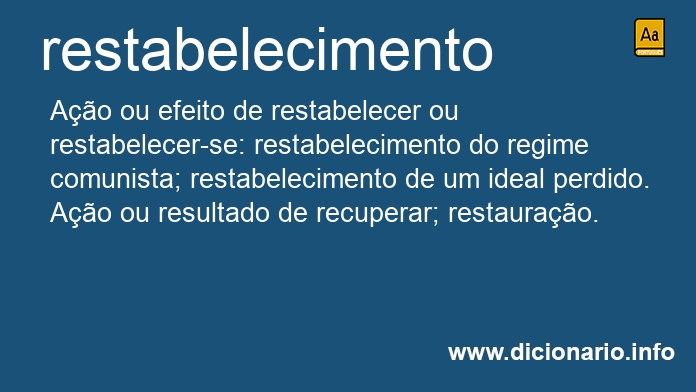 Significado de restabelecimentos