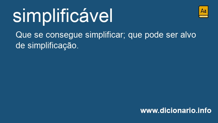 Significado de simplificvel