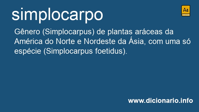 Significado de simplocarpo