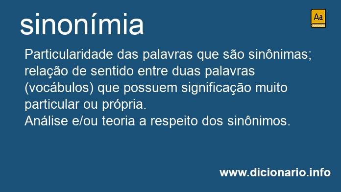 Significado de sinonmia