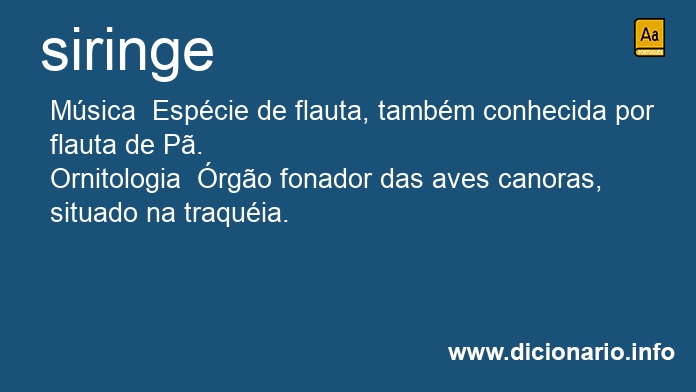 Significado de siringes