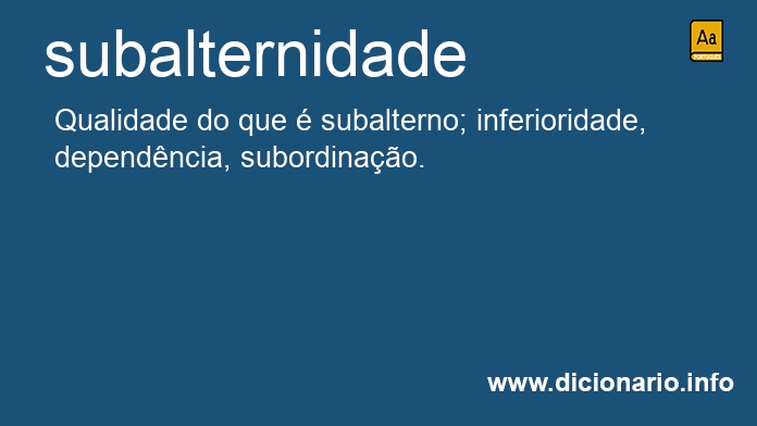 Significado de subalternidade