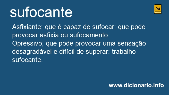 Significado de sufocante