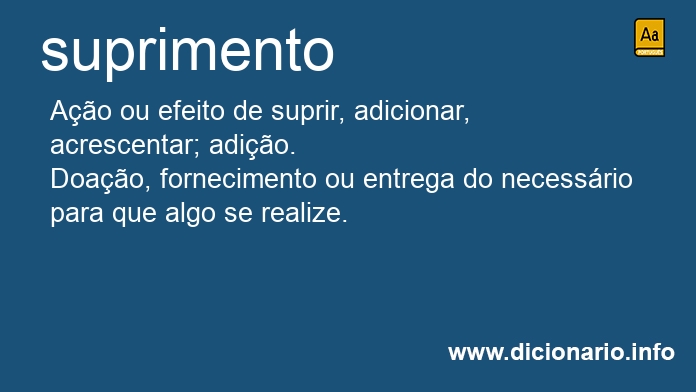 Significado de suprimentos