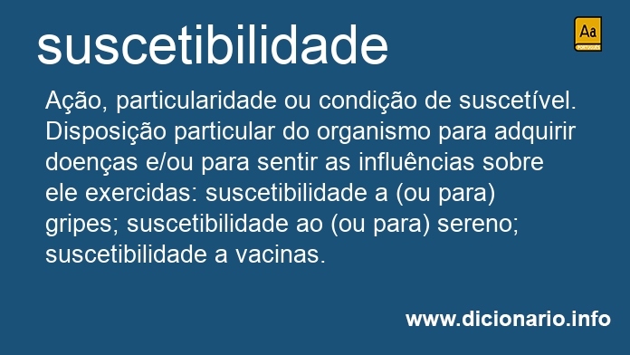 Significado de suscetibilidade