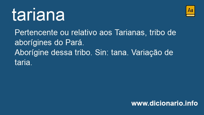 Significado de tariana