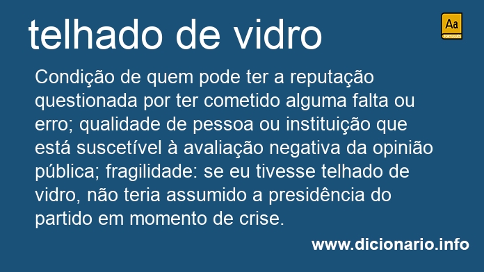 Significado de telhado de vidro