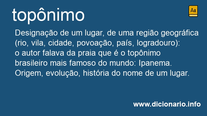 Significado de topnimo