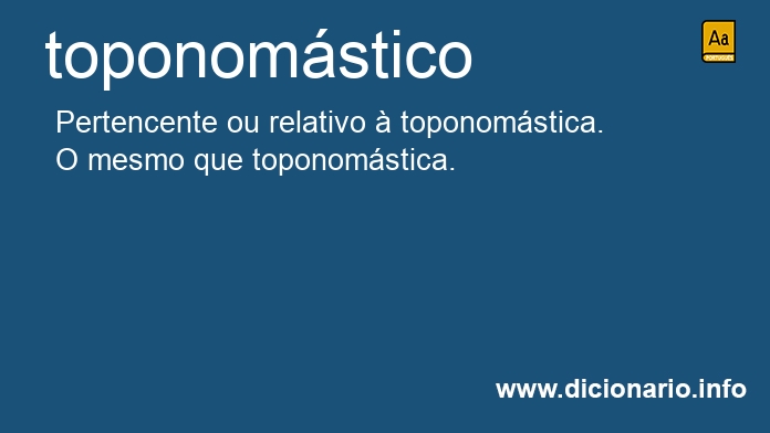 Significado de toponomstico