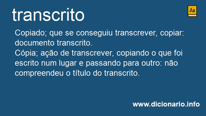 Significado de transcritos