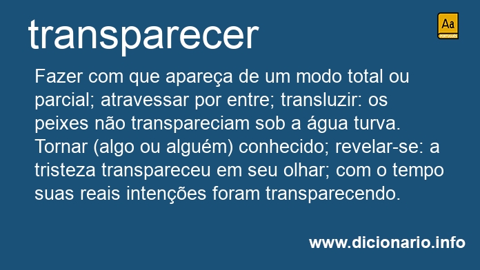 Significado de transparecero