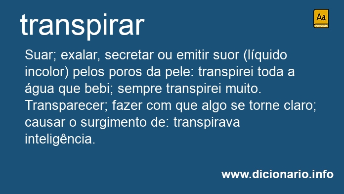 Significado de transpirara