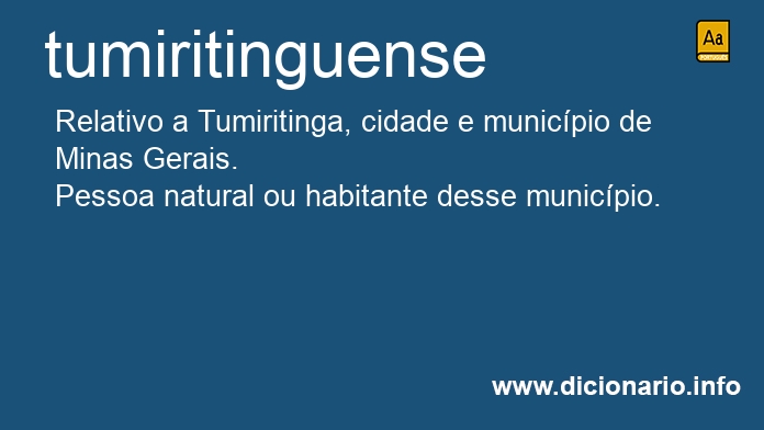 Significado de tumiritinguense