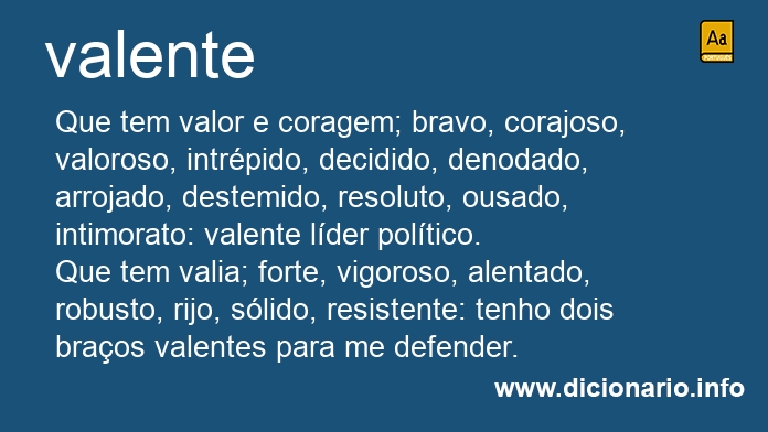 Significado de valentes