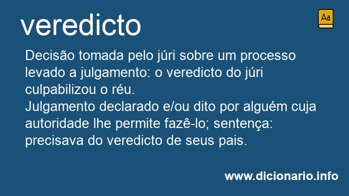 Significado de veredicto