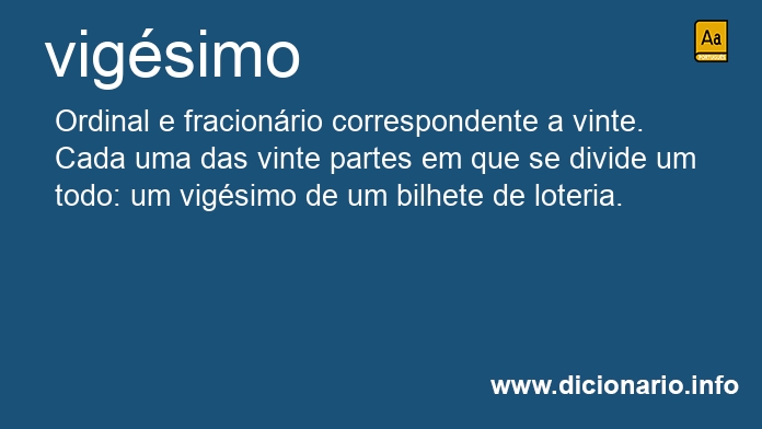 Significado de vigsimo