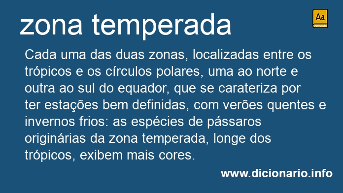 Significado de zona temperada